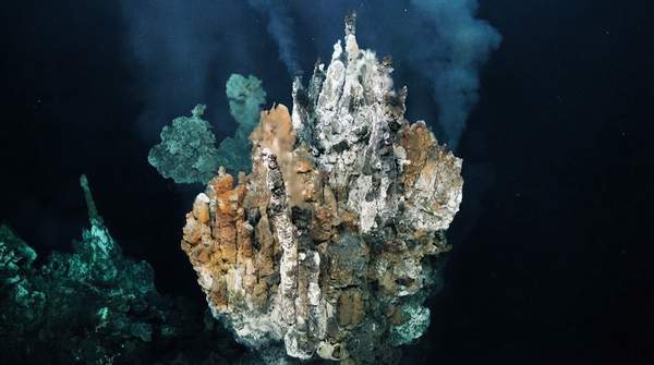 Editorial illustration for Black Smokers, White Smokers, and Diffuse Vents: How to Tell the Deep Sea's Hydrothermal Vents Apart