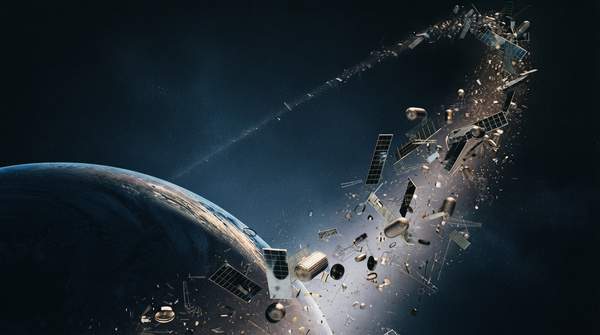 Editorial illustration for Four Ways to Fight Space Debris: How Active Removal, Disposal, Design, and Collision Avoidance Compare