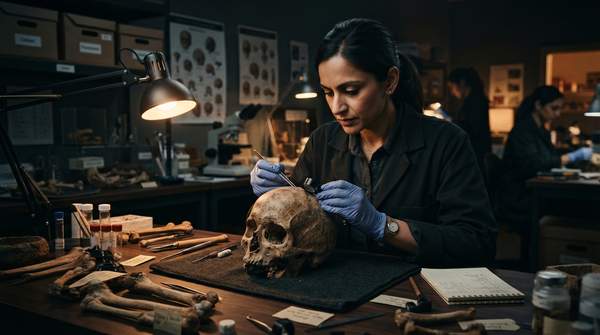 Editorial illustration for How Scientists Identify the Dead of Ancient Burials: Bones, Isotopes and DNA